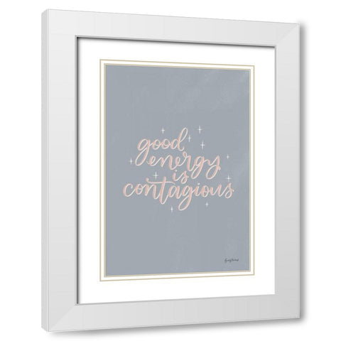 Mod Glam Good Energy I Pink Gray White Modern Wood Framed Art Print with Double Matting by Thorns, Becky