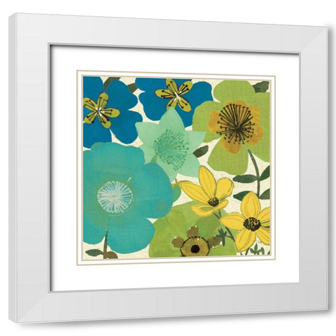Garden Brights Cool III White Modern Wood Framed Art Print with Double Matting by Pela Studio