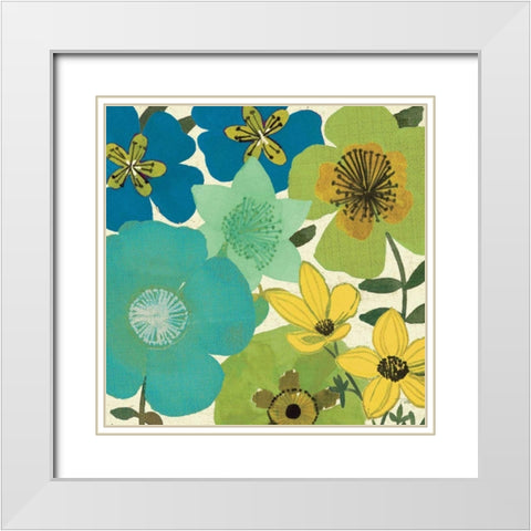 Garden Brights Cool III White Modern Wood Framed Art Print with Double Matting by Pela Studio