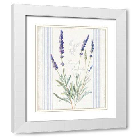 Floursack Lavender I White Modern Wood Framed Art Print with Double Matting by Nai, Danhui