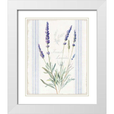 Floursack Lavender I White Modern Wood Framed Art Print with Double Matting by Nai, Danhui