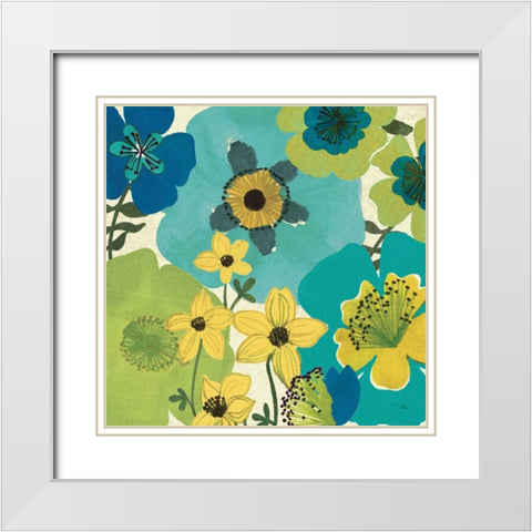 Garden Brights Cool IV White Modern Wood Framed Art Print with Double Matting by Pela Studio