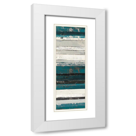 Blue Zephyr III White Modern Wood Framed Art Print with Double Matting by Schick, Mike