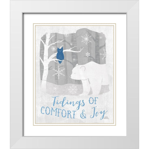 Woodland Wishes IV Blue White Modern Wood Framed Art Print with Double Matting by Marshall, Laura