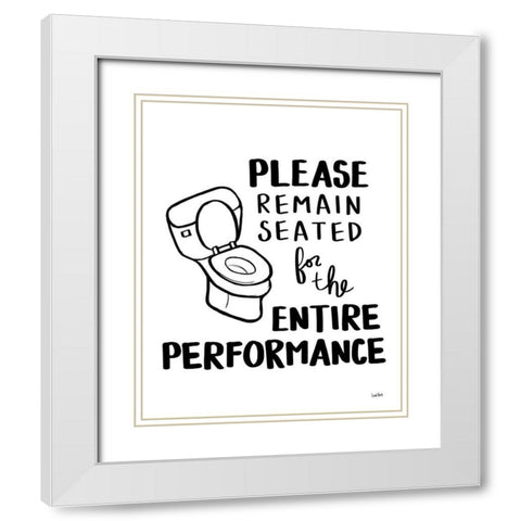 Bathroom Etiquette III - rev font v1 White Modern Wood Framed Art Print with Double Matting by York, Leah