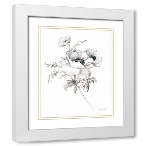 Sketchbook Garden X BW White Modern Wood Framed Art Print with Double Matting by Nai, Danhui