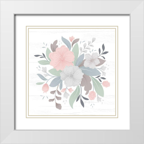Farmhouse Floral III White Modern Wood Framed Art Print with Double Matting by Graham, Gia