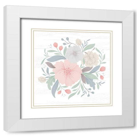 Farmhouse Floral IV White Modern Wood Framed Art Print with Double Matting by Graham, Gia
