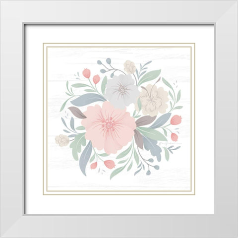 Farmhouse Floral IV White Modern Wood Framed Art Print with Double Matting by Graham, Gia