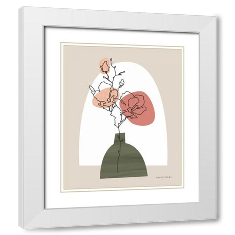 Potted Beauty I White Modern Wood Framed Art Print with Double Matting by Gallagher, Megan