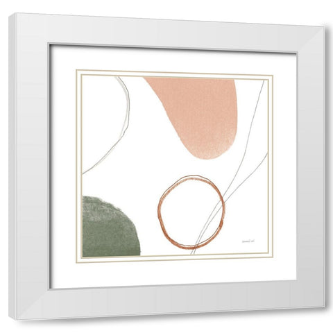 Threads of Motion II Warm Crop White Modern Wood Framed Art Print with Double Matting by Nai, Danhui
