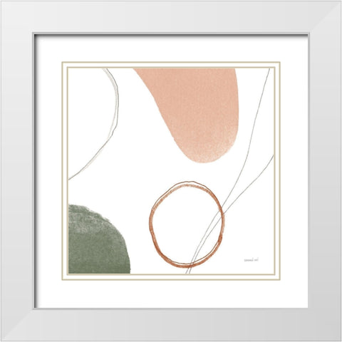 Threads of Motion II Warm Crop White Modern Wood Framed Art Print with Double Matting by Nai, Danhui