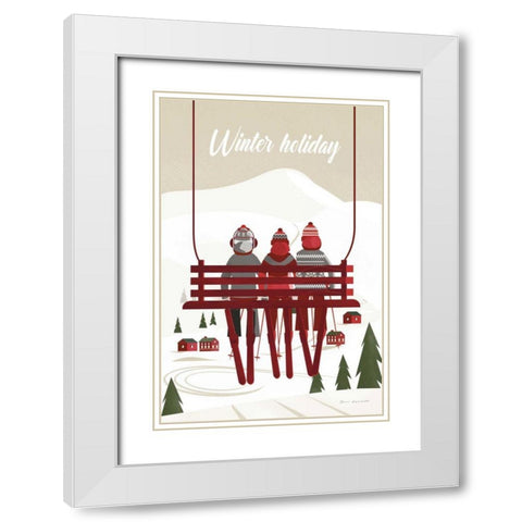 Winter Holiday Red White Modern Wood Framed Art Print with Double Matting by Escalante, Omar
