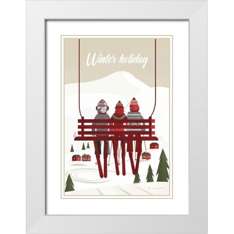 Winter Holiday Red White Modern Wood Framed Art Print with Double Matting by Escalante, Omar