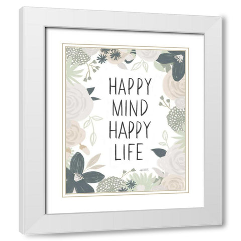 Happy Thoughts I White Modern Wood Framed Art Print with Double Matting by Tavoletti, Anne