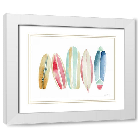 Surfboards in a Row White Modern Wood Framed Art Print with Double Matting by Pete, Katrina