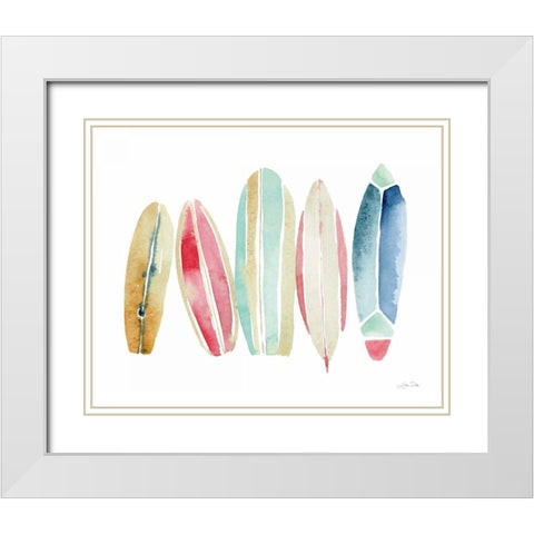 Surfboards in a Row White Modern Wood Framed Art Print with Double Matting by Pete, Katrina