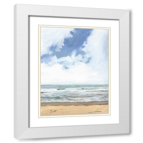 Walk on the Beach I White Modern Wood Framed Art Print with Double Matting by Munger, Pamela