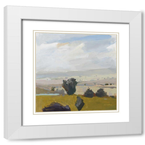 View of the Valley White Modern Wood Framed Art Print with Double Matting by Munger, Pamela
