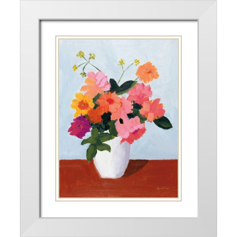 Brightness in Bloom White Modern Wood Framed Art Print with Double Matting by Munger, Pamela
