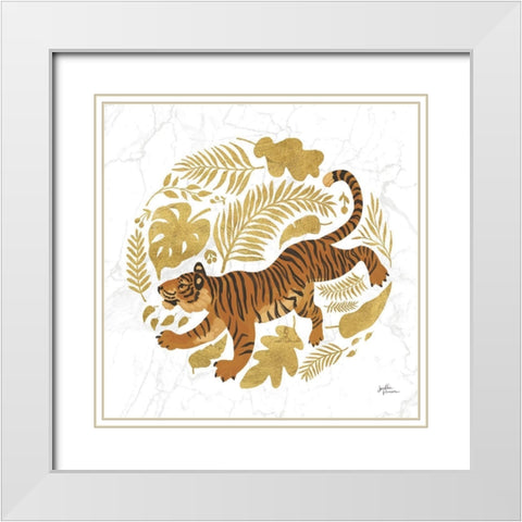 Big Cat Beauty VII Gold White Modern Wood Framed Art Print with Double Matting by Penner, Janelle