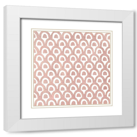 Simply Elegant XII Rose Gold Crop White Modern Wood Framed Art Print with Double Matting by Green, Nancy