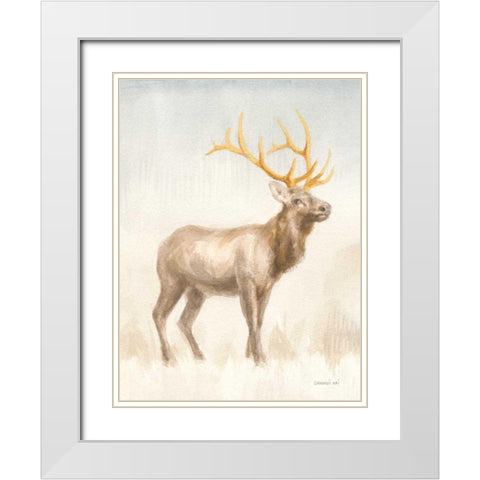 Regal Wild I White Modern Wood Framed Art Print with Double Matting by Nai, Danhui