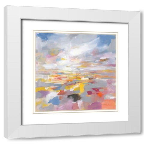 A Colorful Land White Modern Wood Framed Art Print with Double Matting by Nai, Danhui