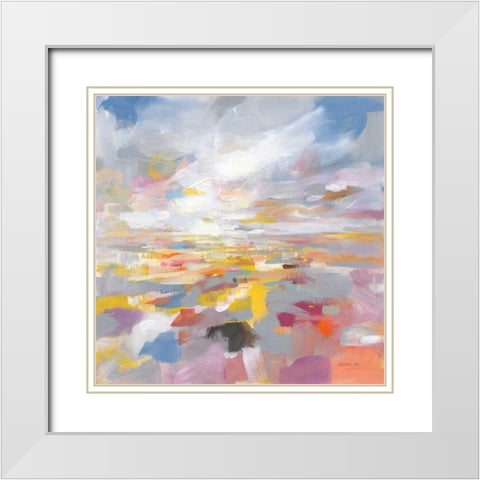 A Colorful Land White Modern Wood Framed Art Print with Double Matting by Nai, Danhui