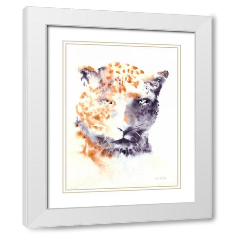 Cheetah Neutral White Modern Wood Framed Art Print with Double Matting by Valle, Aimee Del