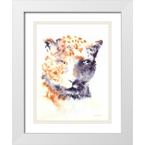 Cheetah Neutral White Modern Wood Framed Art Print with Double Matting by Valle, Aimee Del