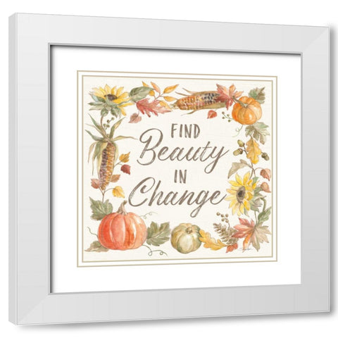 Happy Harvest III White Modern Wood Framed Art Print with Double Matting by Vassileva, Silvia