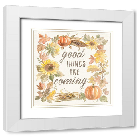 Happy Harvest IV White Modern Wood Framed Art Print with Double Matting by Vassileva, Silvia