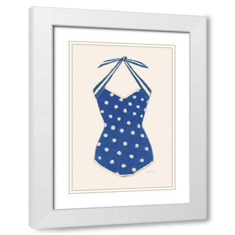 Retro Swimwear II Navy White Modern Wood Framed Art Print with Double Matting by Adams, Emily