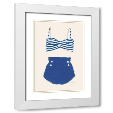 Retro Swimwear II White Modern Wood Framed Art Print with Double Matting by Adams, Emily