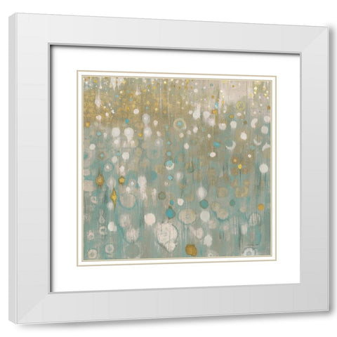 Rain Abstract II Neutral White Modern Wood Framed Art Print with Double Matting by Nai, Danhui