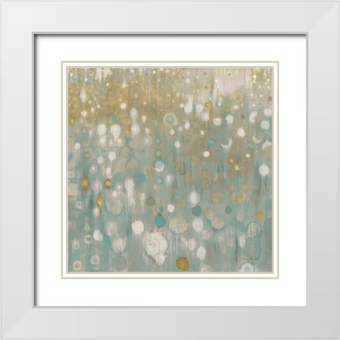 Rain Abstract II Neutral White Modern Wood Framed Art Print with Double Matting by Nai, Danhui