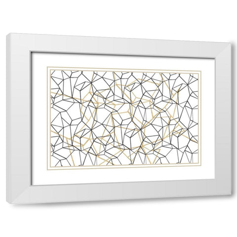 Across Geometrics White Modern Wood Framed Art Print with Double Matting by Wild Apple Portfolio