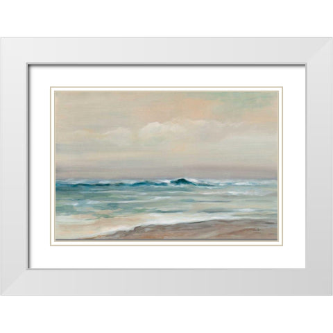 Whispering Wave White Modern Wood Framed Art Print with Double Matting by Vassileva, Silvia