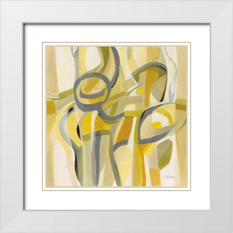 Mid Mod Yellow White Modern Wood Framed Art Print with Double Matting by Vassileva, Silvia