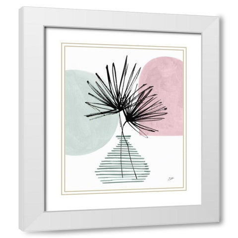 Fan Leaves Still Life White Modern Wood Framed Art Print with Double Matting by Panganiban, Karyn