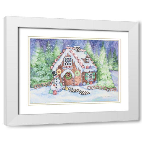 Gingerbread House White Modern Wood Framed Art Print with Double Matting by McKenna, Kathleen Parr