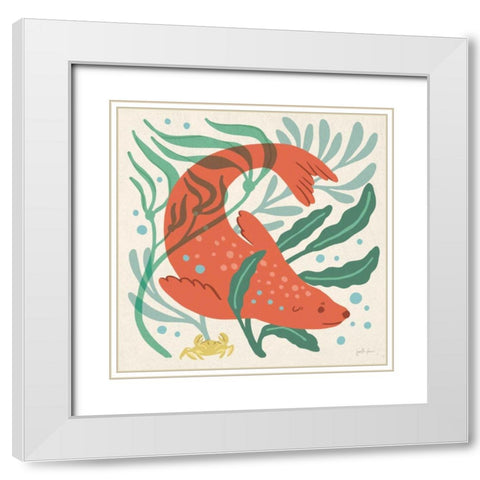 Under the Sea II White Modern Wood Framed Art Print with Double Matting by Penner, Janelle