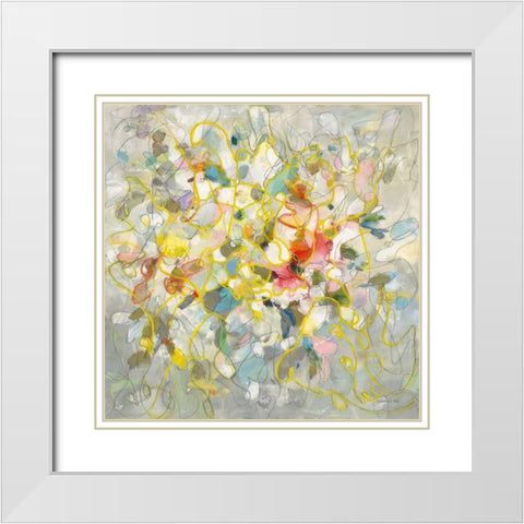 Strings of Light I White Modern Wood Framed Art Print with Double Matting by Nai, Danhui