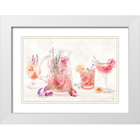 Classy Cocktails I White Modern Wood Framed Art Print with Double Matting by June, Dina