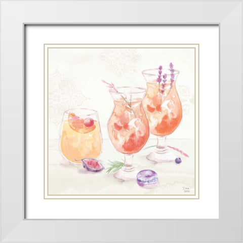 Classy Cocktails III White Modern Wood Framed Art Print with Double Matting by June, Dina