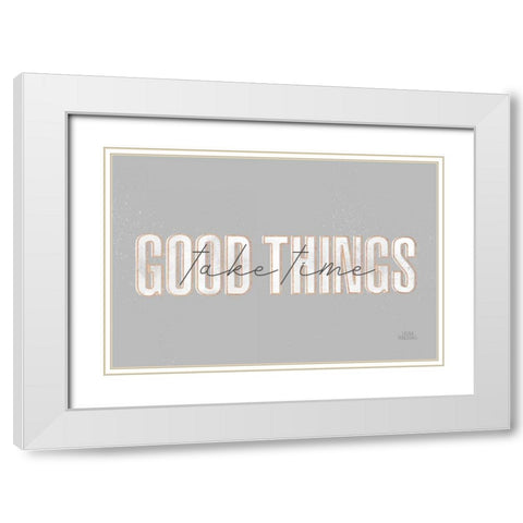 Morning Affirmations III Gray Horizontal White Modern Wood Framed Art Print with Double Matting by Marshall, Laura