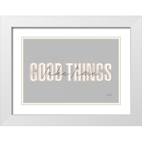 Morning Affirmations III Gray Horizontal White Modern Wood Framed Art Print with Double Matting by Marshall, Laura