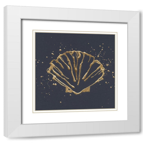 Gold Scallop I White Modern Wood Framed Art Print with Double Matting by Paschke, Chris