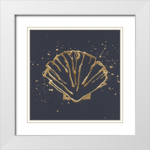 Gold Scallop I White Modern Wood Framed Art Print with Double Matting by Paschke, Chris